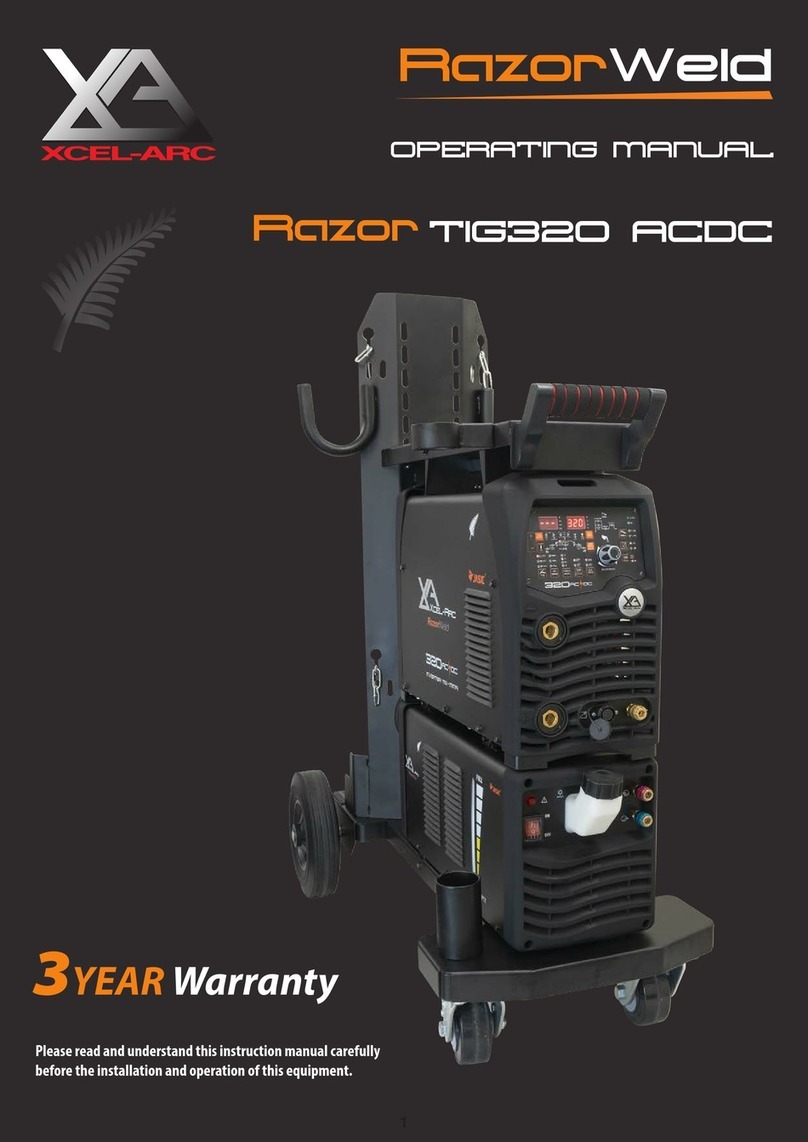 Xcel-Arc RazorWeld Razor TIG320 ACDC operating manual Xcel-Arc RazorWeld Razor TIG320 ACDC operating manual