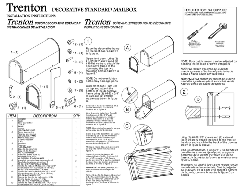 Gibraltar Mailboxes Trenton installation instructions Gibraltar Mailboxes Trenton installation instructions