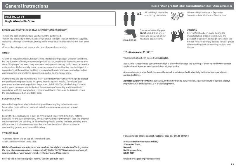 Mercia Garden Products 01SBS0202-V1 General instructions