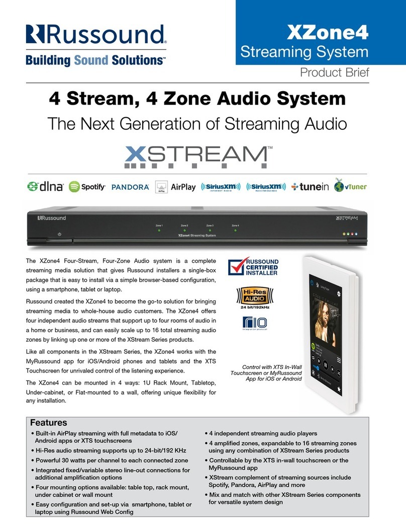 Russound XZone4 Reference guide