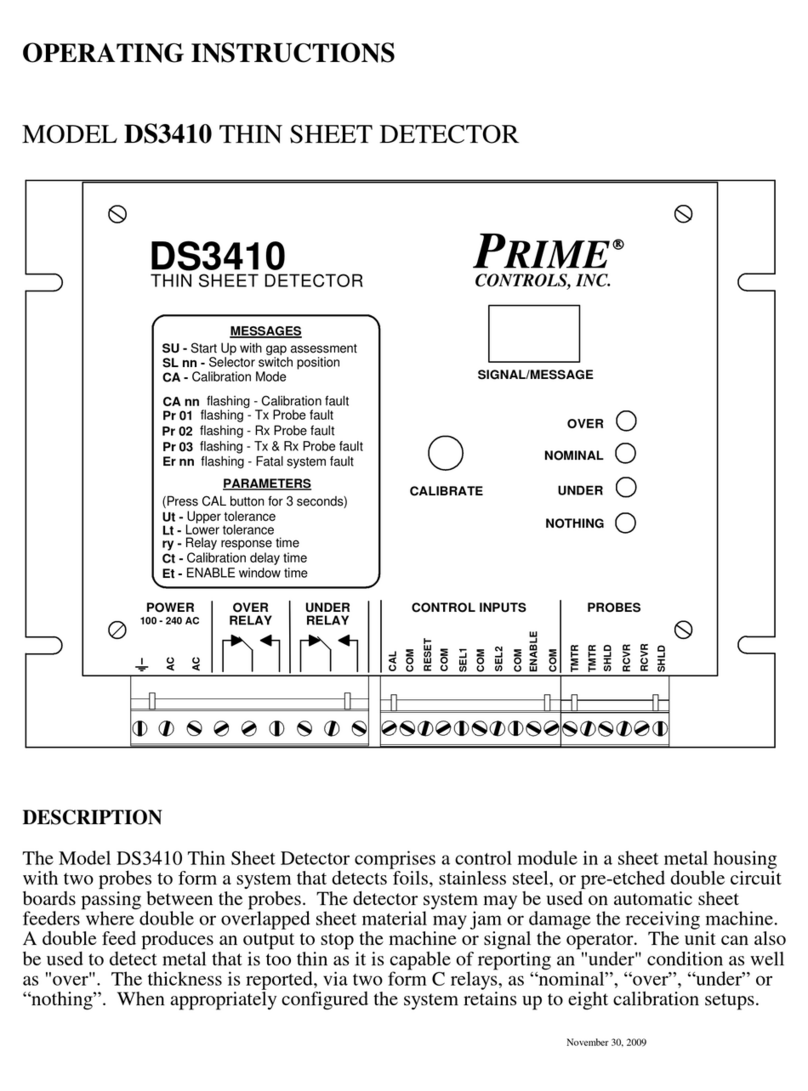 Prime Controls DS3410 operating instructions