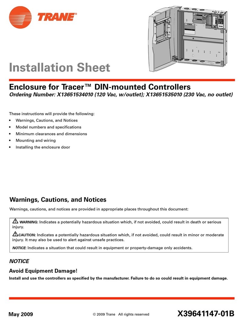 Trane Tracer X13651534010 Installation sheet