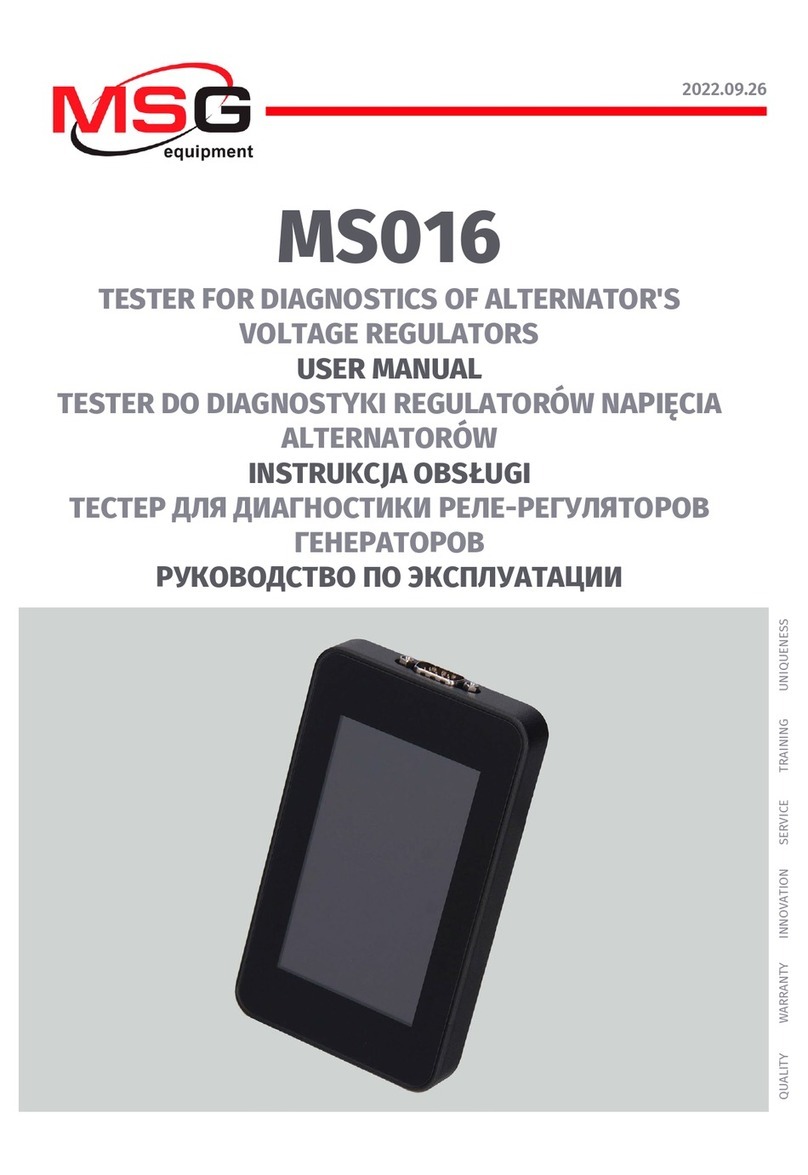 MSG Equipment MS016 user manual MSG Equipment MS016 user manual