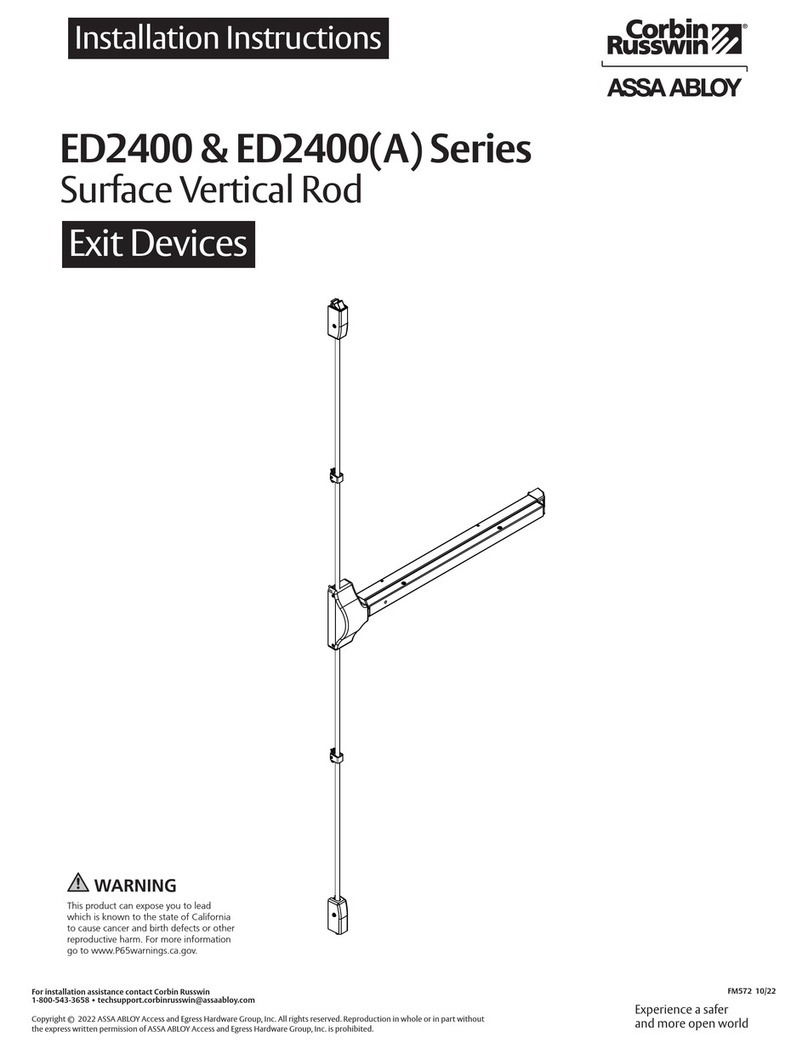 Assa Abloy Corbin Russwin ED2400 Series installation instructions