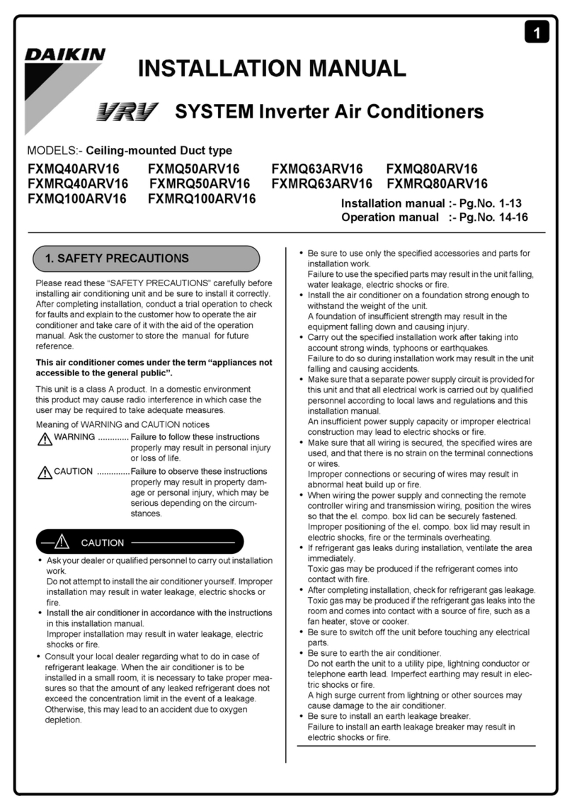 Daikin VRV FXMQ40ARV16 User manual