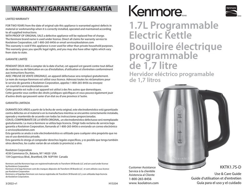 Kenmore KKTK1.7S-D Use & care guide