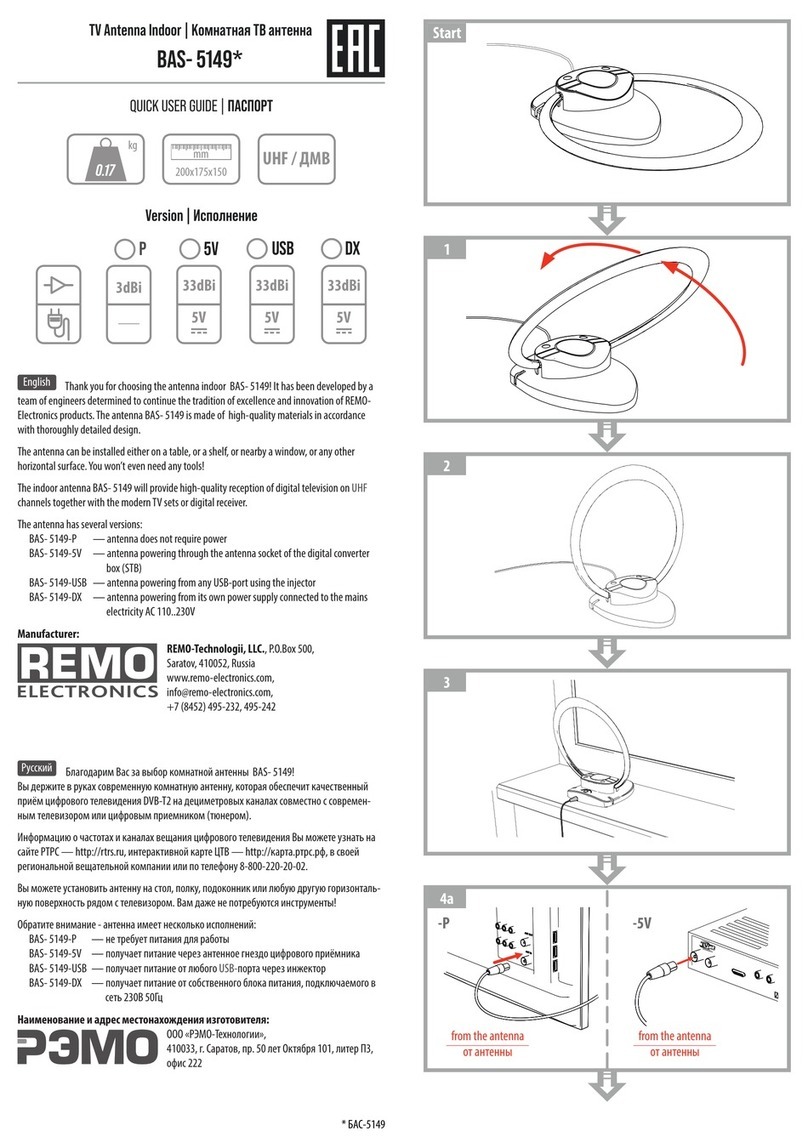 REMO Electronics BAS-5149 Series Quick user guide REMO Electronics BAS-5149 Series Quick user guide