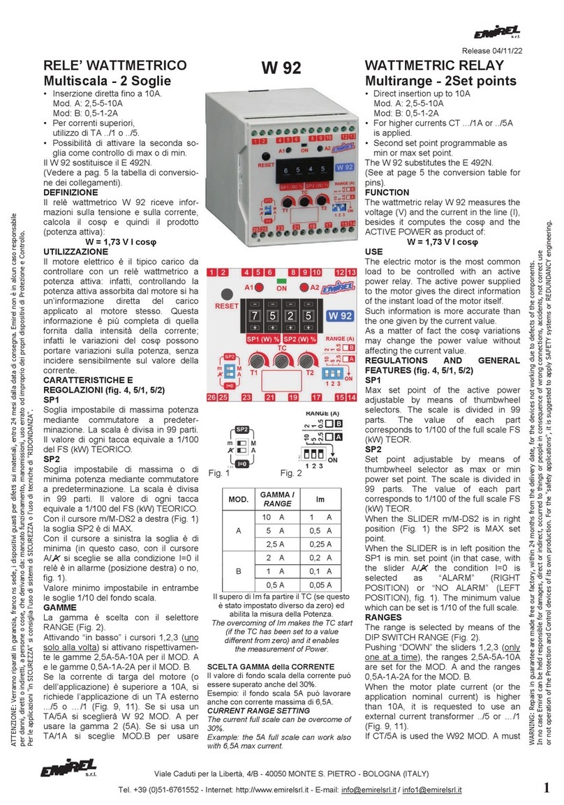 Emirel W 92 quick start guide