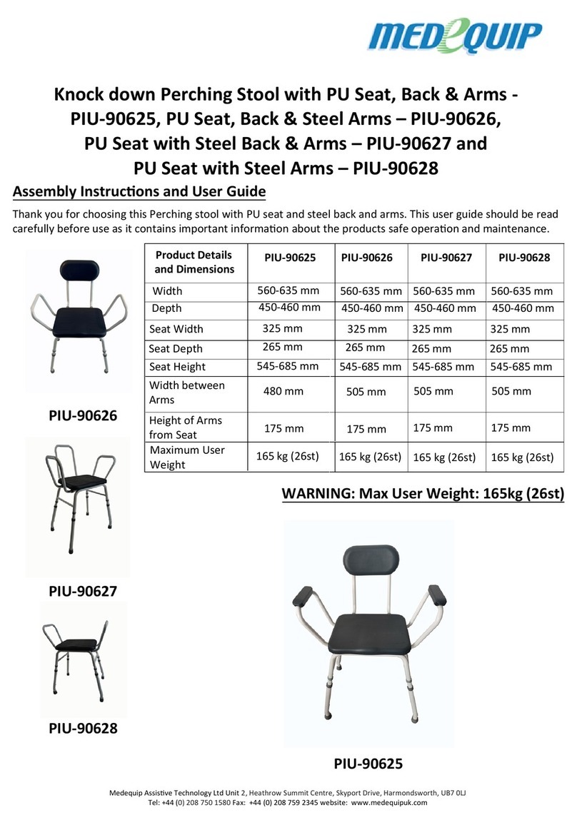 Medequip PIU-90625 Assembly instructions and user guide Medequip PIU-90625 Assembly instructions and user guide