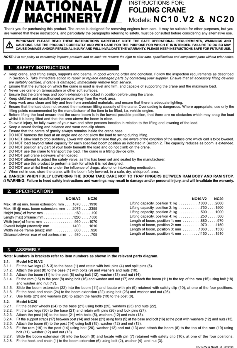 NATIONAL MACHINERY NC10.V2 instructions