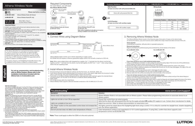 Lutron Electronics A-WN-D01-OCC instruction manual