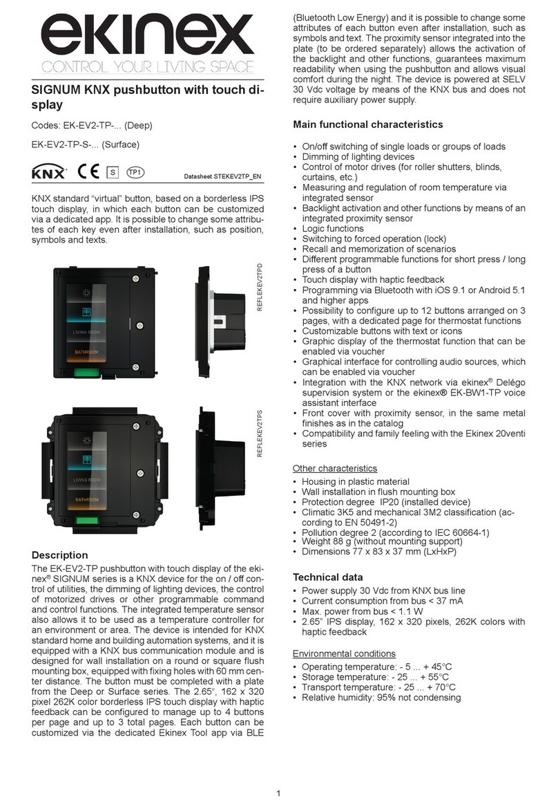 Ekinex SIGNUM KNX manual Ekinex SIGNUM KNX manual