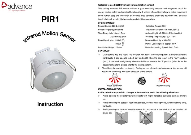 Advance acoustic PIR1 instructions