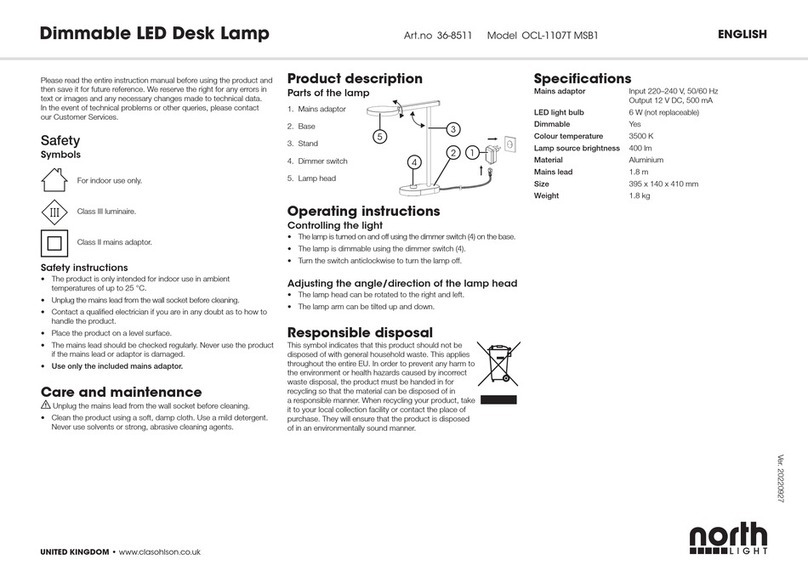 North Light OCL-1107T MSB1 manual