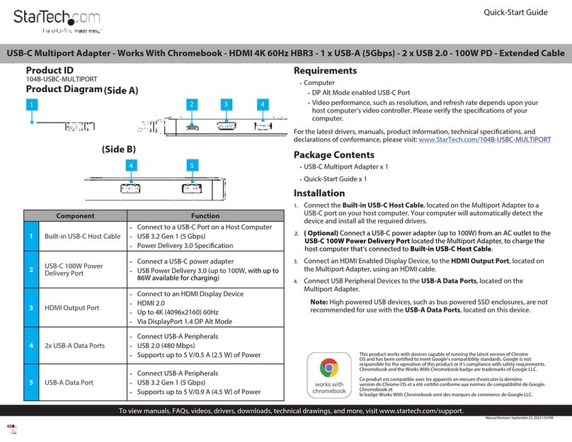 StarTech.com 104B-USBC-MULTIPORT quick start guide