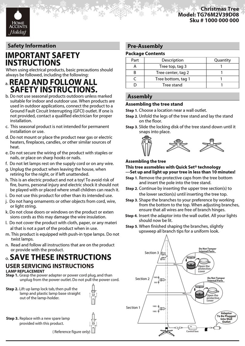 Home Accents Holiday TG76M2V39D08 manual