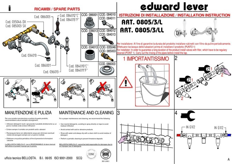 BELLOSTA Edward Lever 0805/3/L Installation instruction