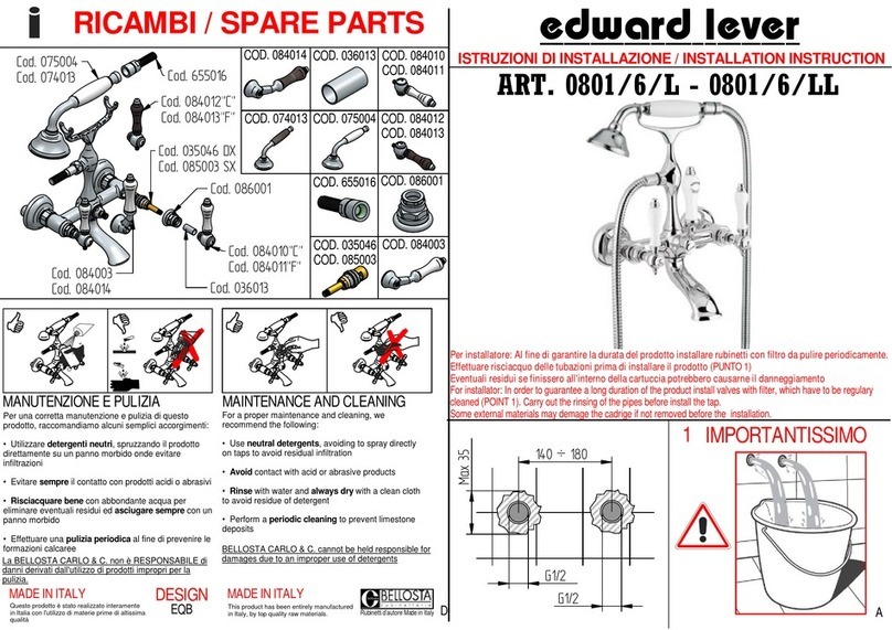 BELLOSTA Edward Lever 0801/6/L User manual