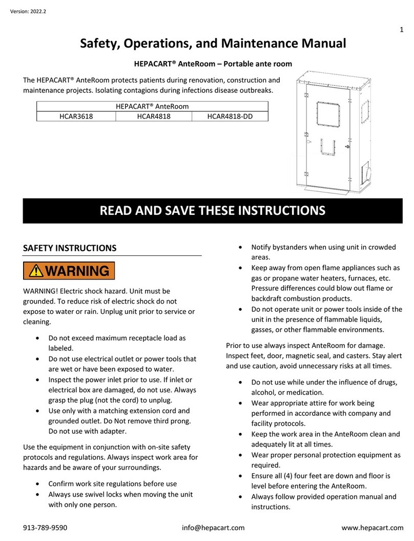 HEPACART AnteRoom HCAR3618 Operation and maintenance manual