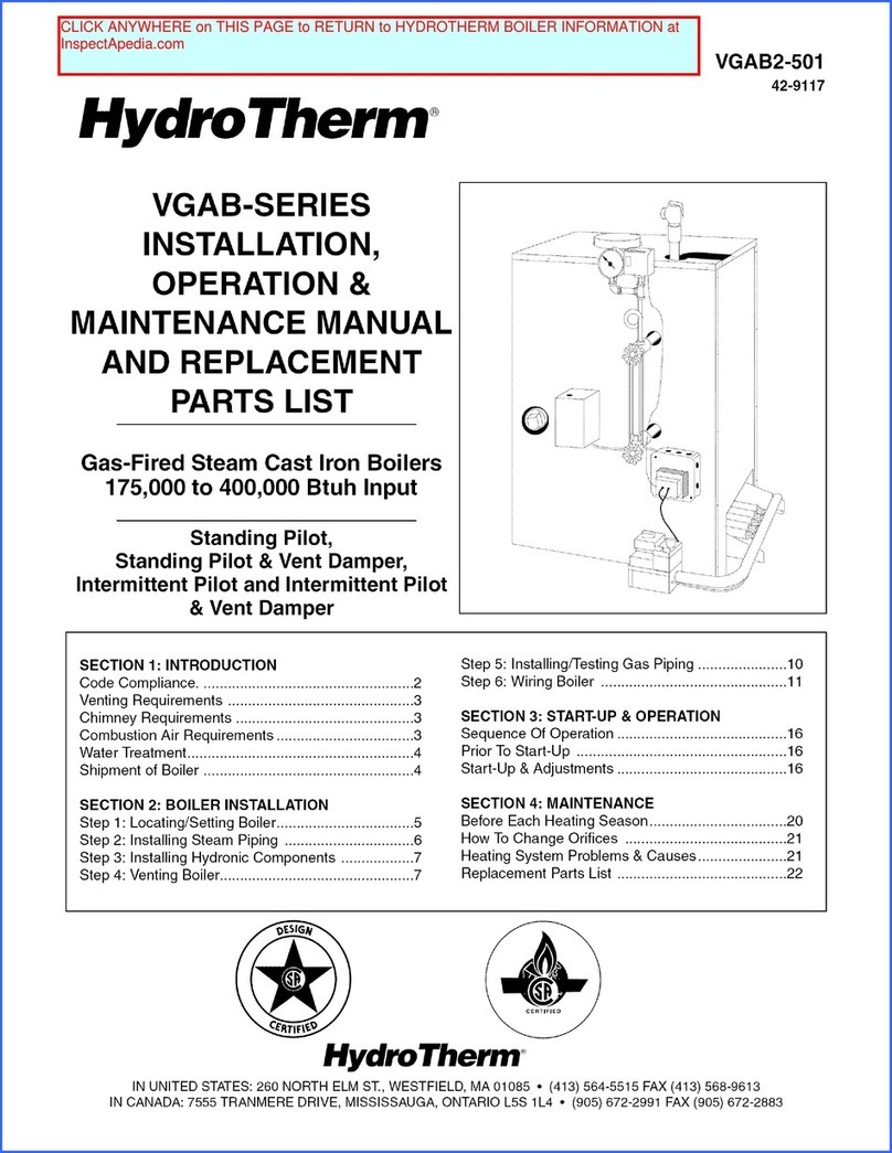 HydroTherm VGAB Series Installation, operation and maintenance manual HydroTherm VGAB Series Installation, operation and maintenance manual