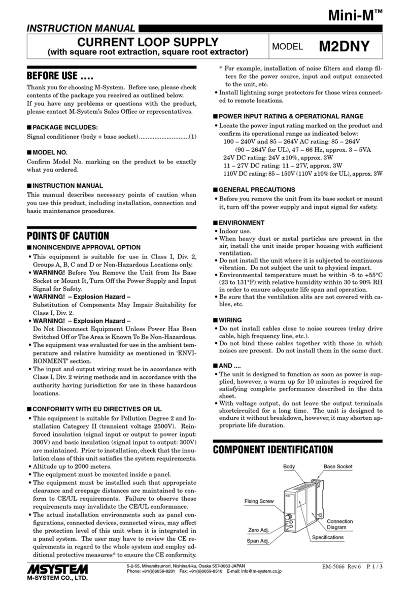 M-system Mini-M M2DNY instruction manual