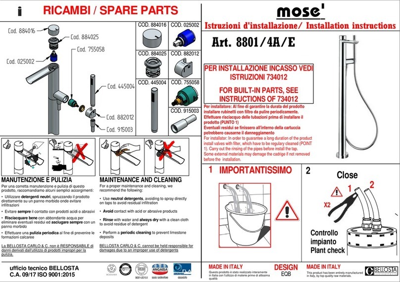 BELLOSTA Mose 8801/4A/E Installation instruction