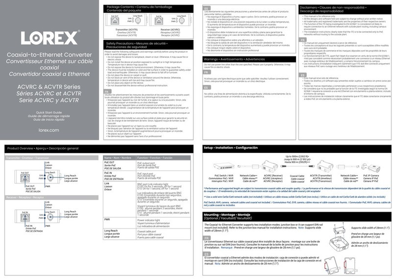 Lorex ACVRC Series User manual