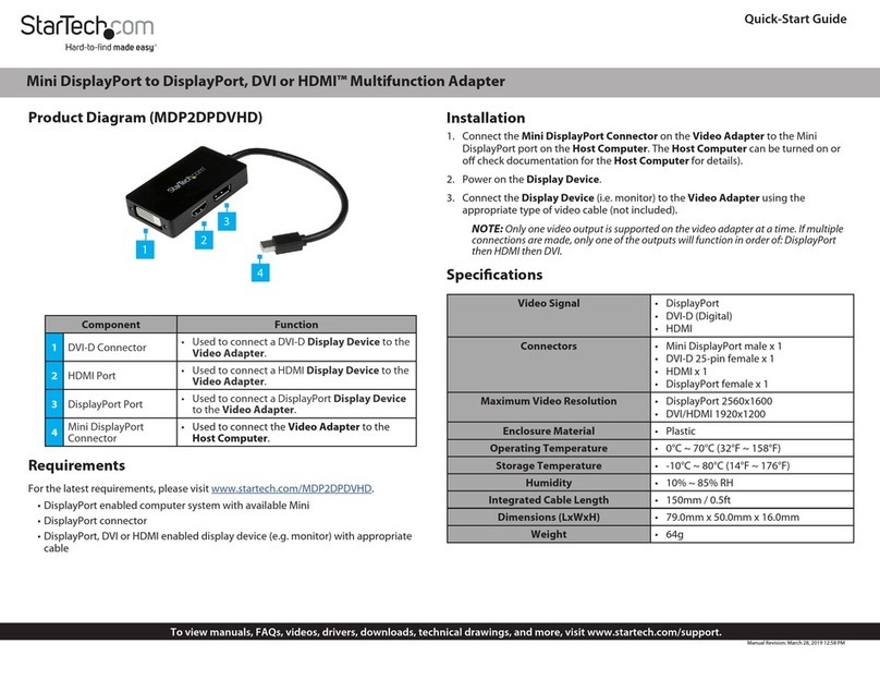 StarTech.com MDP2DPDVHD User manual