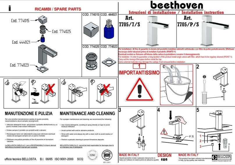 BELLOSTA Beethoven 7705/7/S Installation instruction