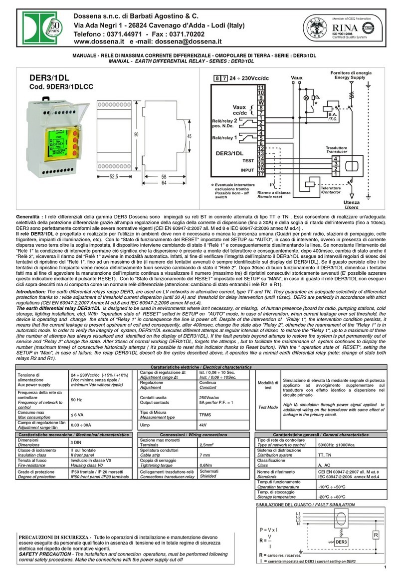 Dossena 9DER3/1DLCC manual