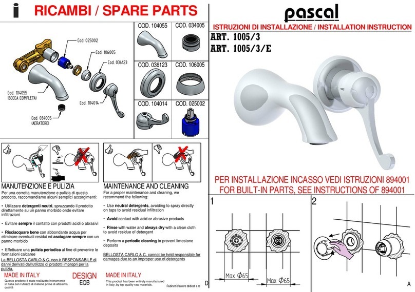 BELLOSTA Pascal 1005/3 Installation instruction