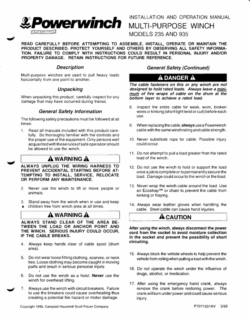 POWERWINCH 235 User manual