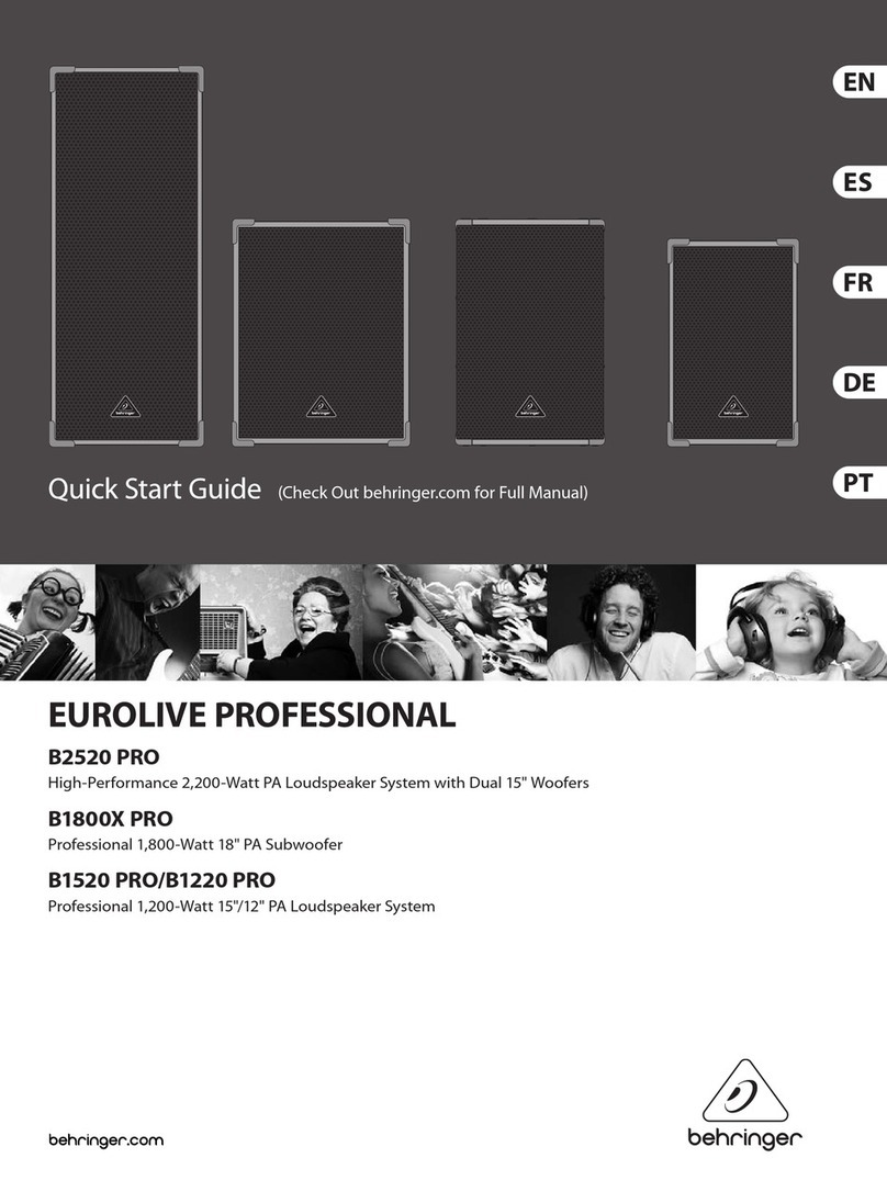 Behringer EUROLIVE PROFESSIONAL B2520 PRO User manual