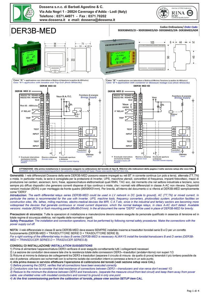 Dossena DER3B-MED Series User manual Dossena DER3B-MED Series User manual