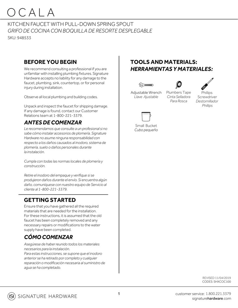 Signature Hardware OCALA 948533 User manual Signature Hardware OCALA 948533 User manual