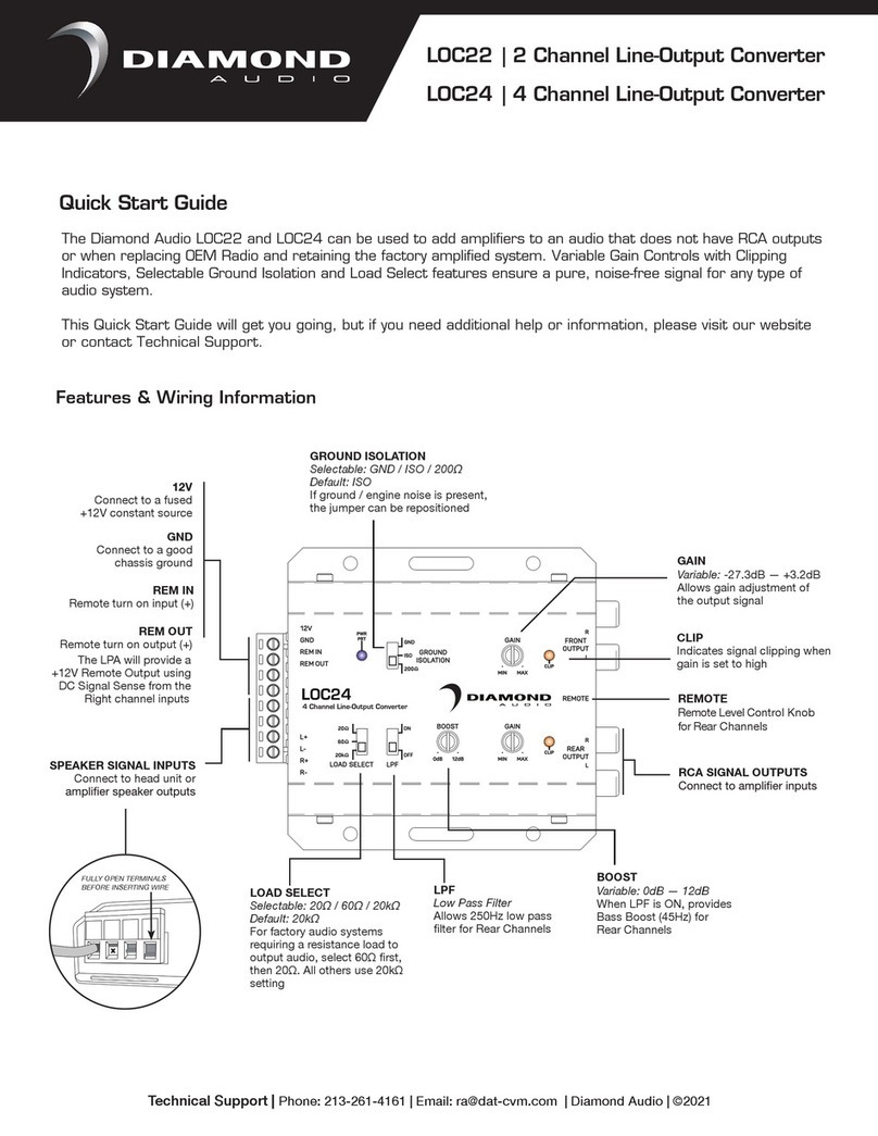 Diamond Audio LOC22 quick start guide