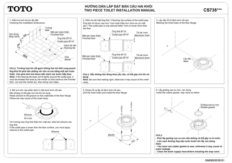 Toto CS735 Series User manual Toto CS735 Series User manual