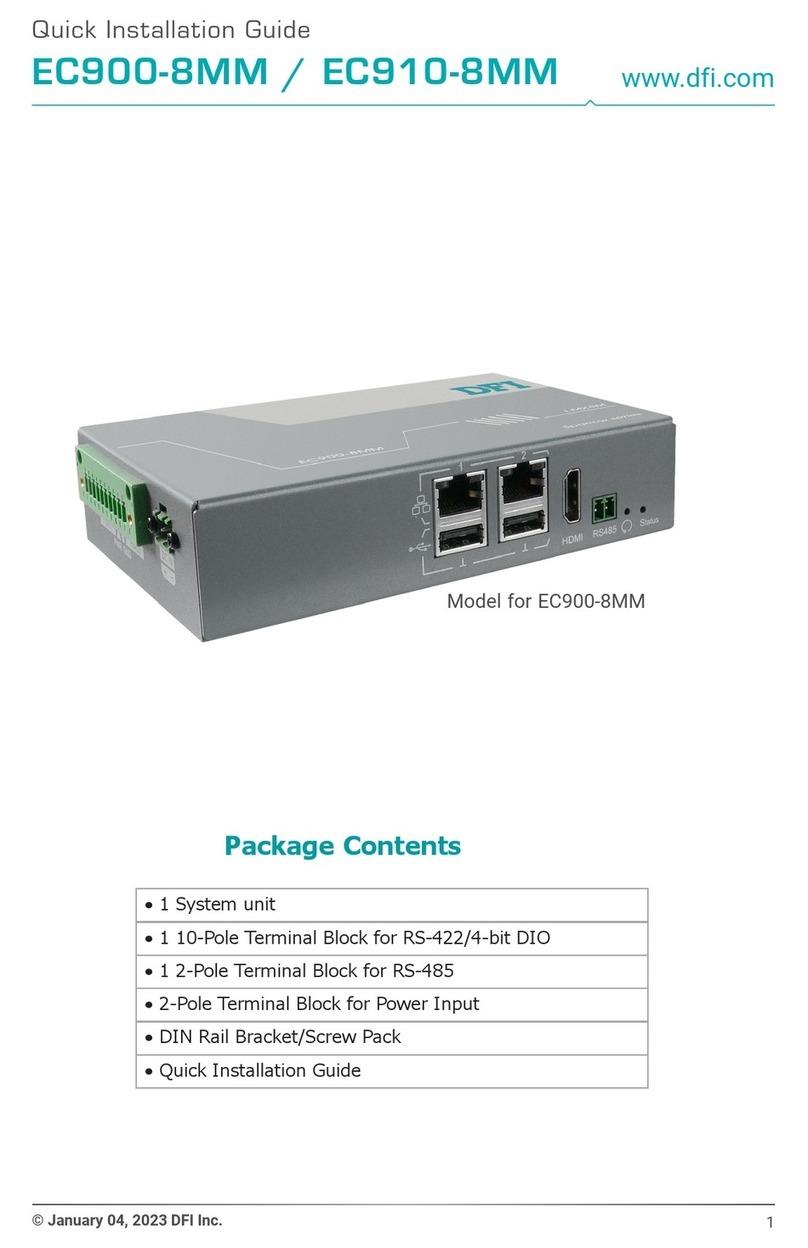 DFI EC900-8MM Quick installation guide