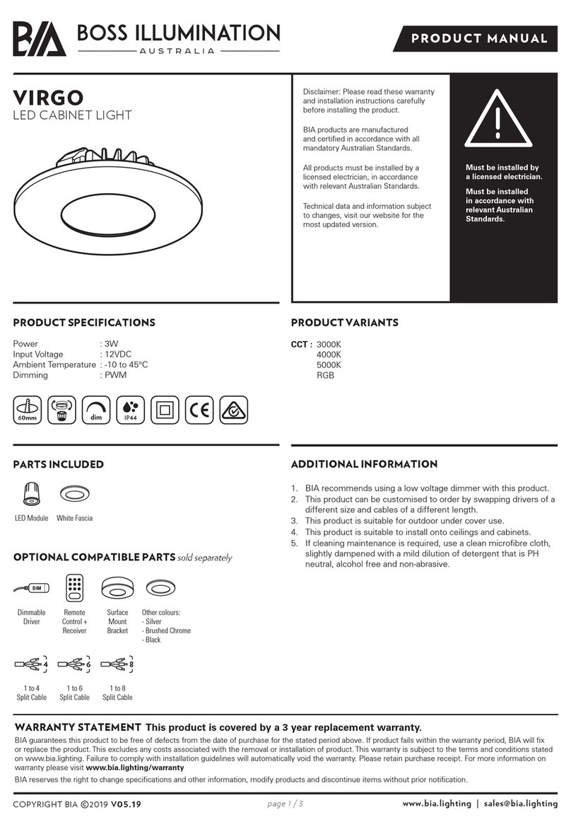 BOSS ILLUMINATION VIRGO product manual BOSS ILLUMINATION VIRGO product manual