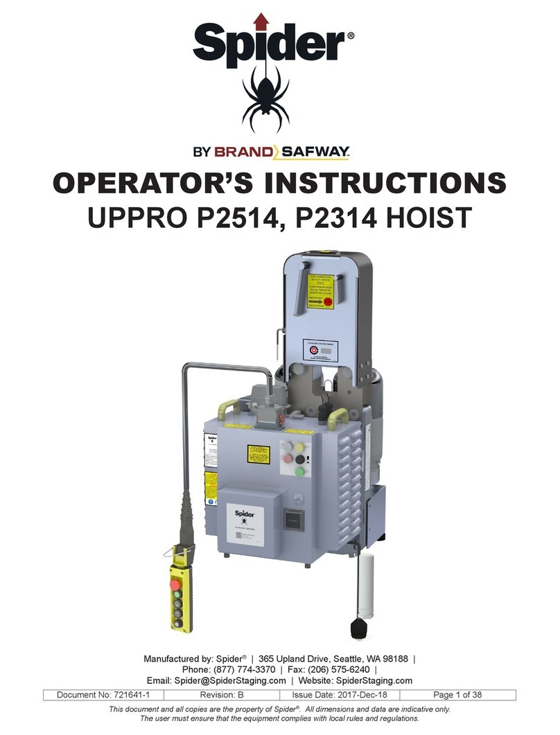 SAFWAY Spider UPPRO P2514 Operator instructions