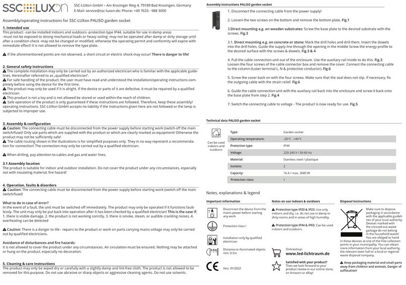 SSC-LUXon PALISO Assembly & operating instructions
