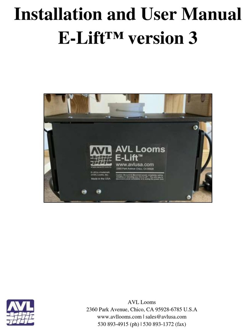 AVL Looms E-Lift Installation and user manual AVL Looms E-Lift Installation and user manual