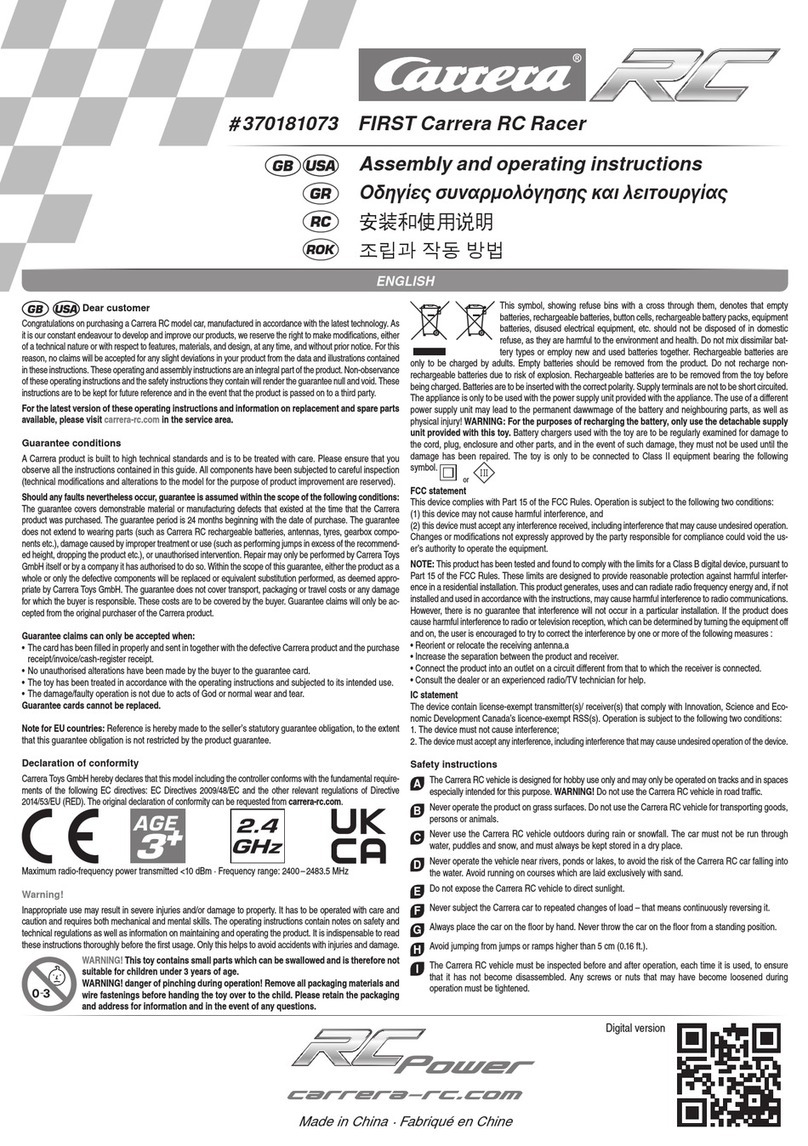 Carrera RC 370181073 Assembly and operating instructions Carrera RC 370181073 Assembly and operating instructions