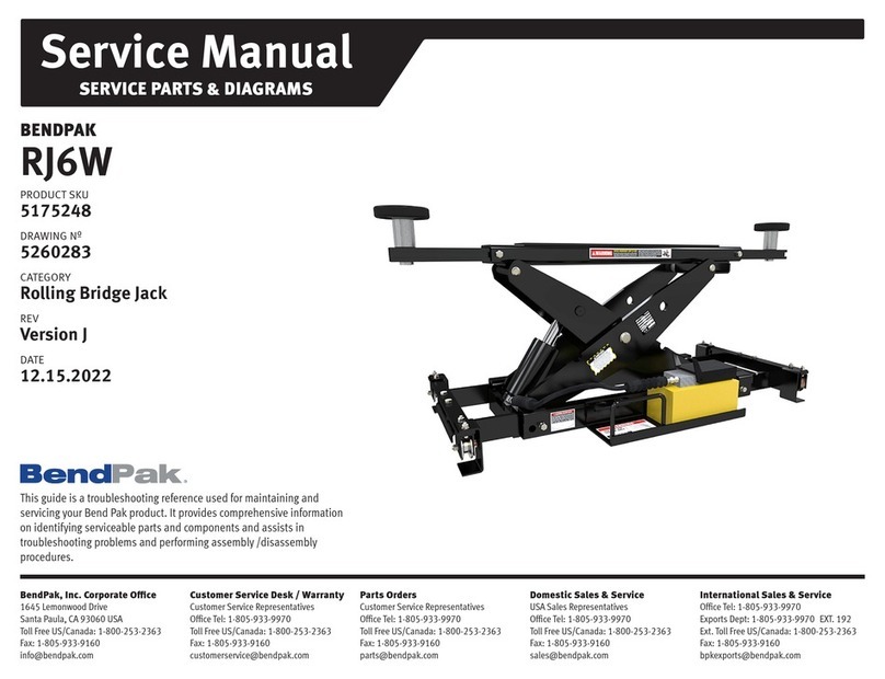 Bend-Pak RJ6W Service manual