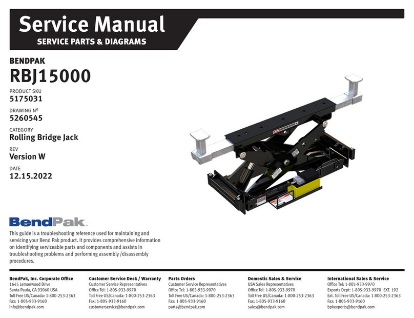 Bend-Pak RBJ15000 User manual
