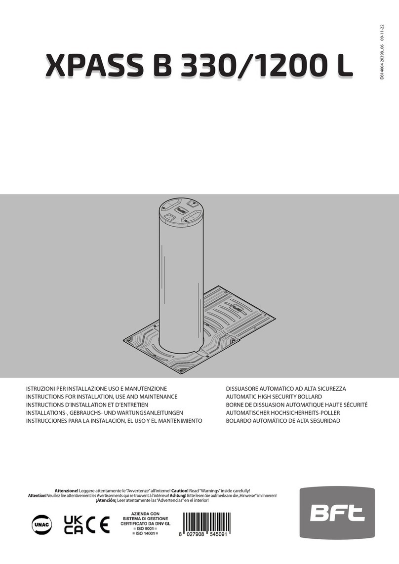 BFT XPASS B 330/1200 L Instructions for installation, use and maintenance