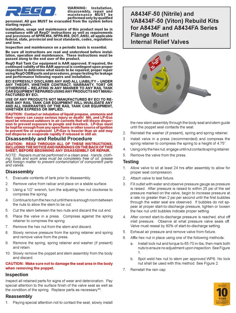 Rego A8434F-50 instruction manual