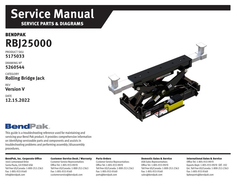 Bend-Pak RBJ25000 User manual