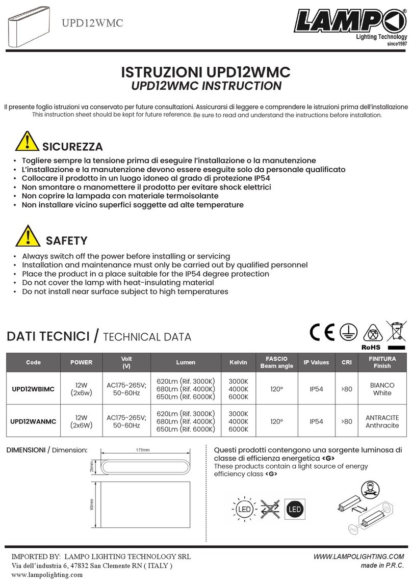 Lampo UPD12WBIMC instructions