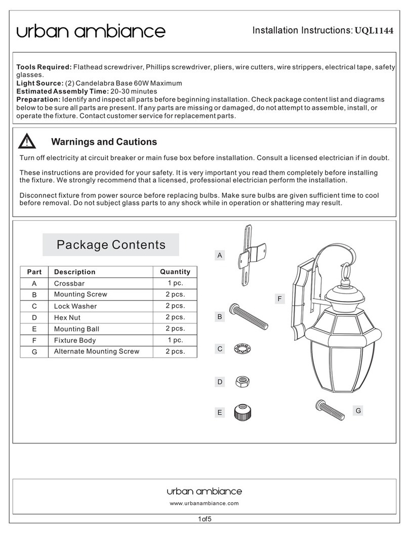 urban ambiance Cambridge UQL1144 installation instructions urban ambiance Cambridge UQL1144 installation instructions